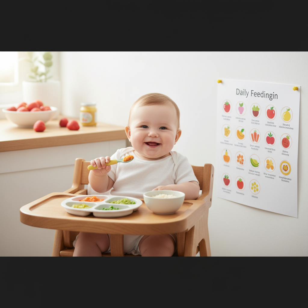 八个月宝宝辅食怎么加?这份八个月宝宝辅食食谱一天安排表收好