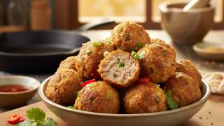 炸肉丸子的家常做法（炸肉丸子的家常做法步骤）：外酥里嫩不松散的诀窍